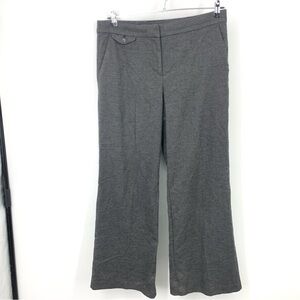 LOFT Ann Taylor Women Size 10‎ Pants Wide Leg Trousers Gray Black Check Work